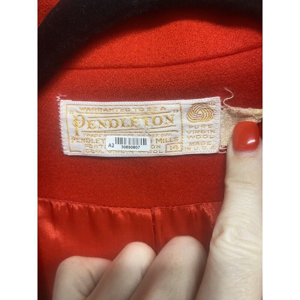 Vintage Pendleton Womens Pea Coat Virgin Wool Size‎ S/M Red Buttons Lined Nice!! - Picture 2 of 7